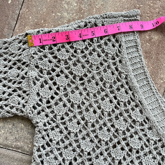 Nicole Miller Artelier Crochet Knit Button Down Sweater- sz Small- Muted Sage - Picture 7 of 14